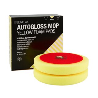 Indasa AUTOGLOSS MOP 150 mm Yellow Foam Pads - 2 gelbe mittelharte Polierpads
