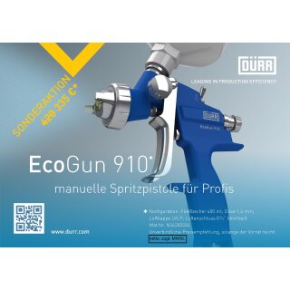 Dürr EcoGun 910 LVLP mit Becher Düse 1-0 oder 2,5 mm mit Druckanzeige - MEGA-AKTION !!!