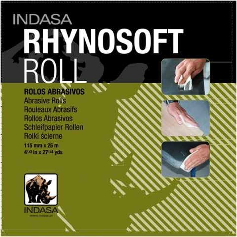 Indasa Rhynosoft Rolle P120-P1200 (Schleifpapier auf Schaumstoff) 115mm x 25 m